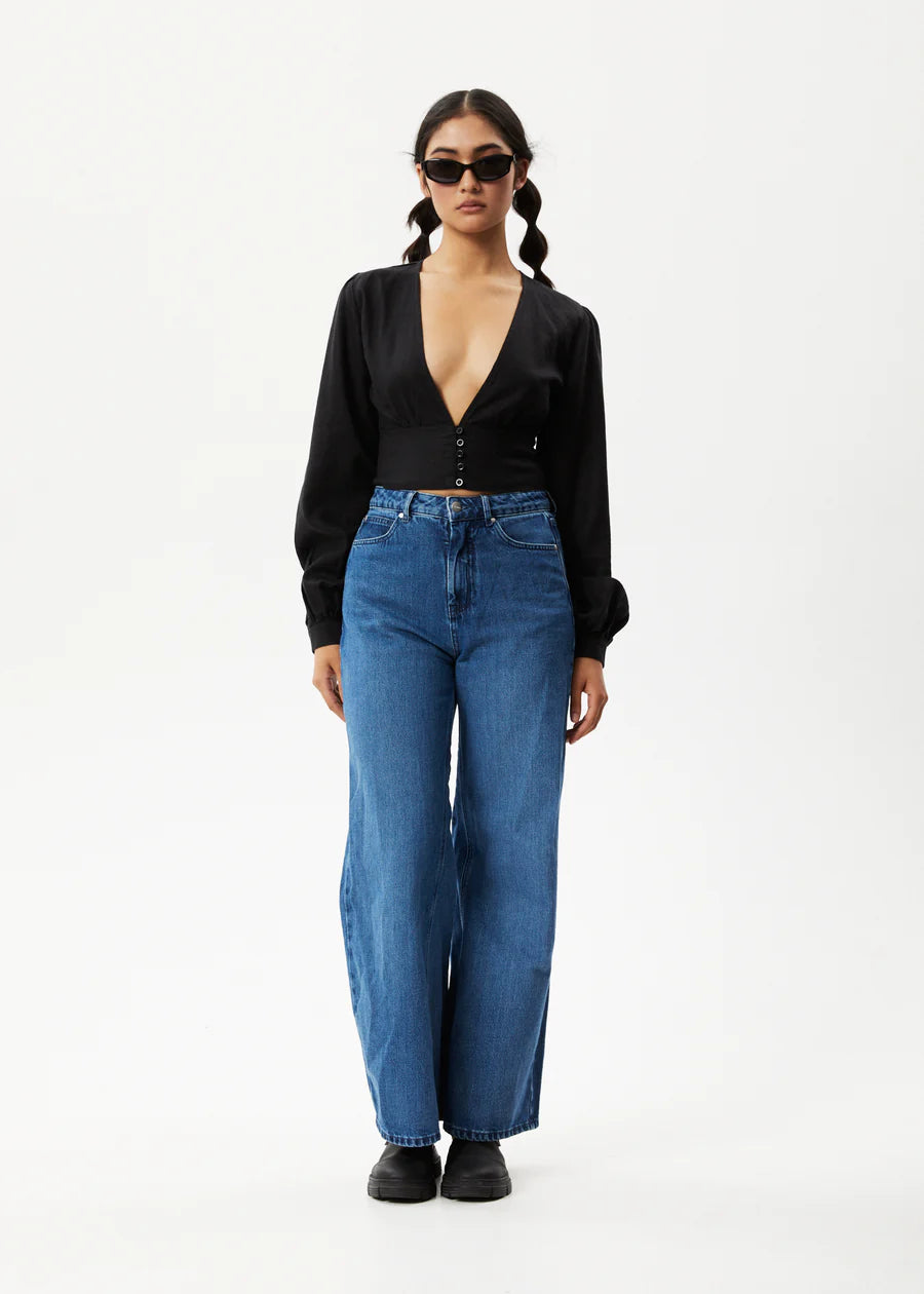 Afends Women's Lilo Hemp Button Up Top