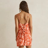Rhythm Rosalie Floral Lace Up Mini Dress