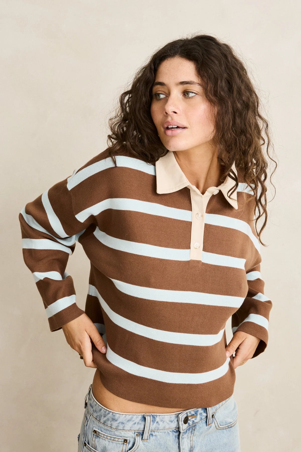 Rhythm Rugby Polo Knit Sweater