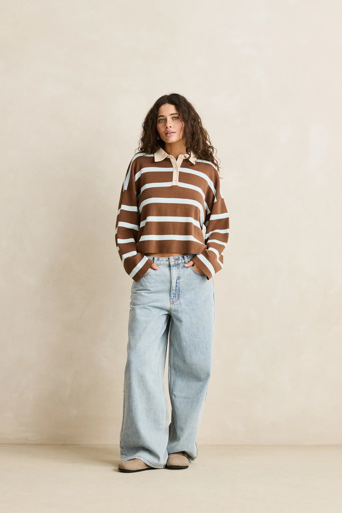 Rhythm Rugby Polo Knit Sweater