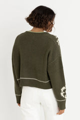 Rhythm Antique Floral Crop Cardigan