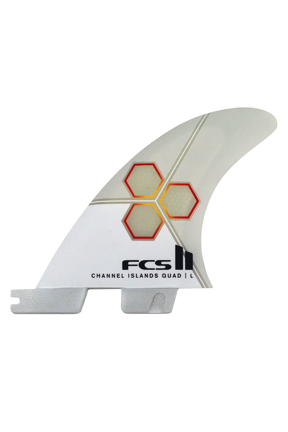 FCS 2 CI PC Quad Rear Fins - White/Flame Large