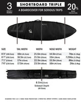 Creatures of Leisure Shortboard Triple Day Use DIAMOND-TECH® 2.0 Board Cover
