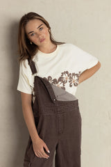 Rhythm Womens Charlie Wide Leg Cargo Overalls