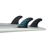 Futures Fins F4 Alpha Tri Fin Set - Carbon/Aqua