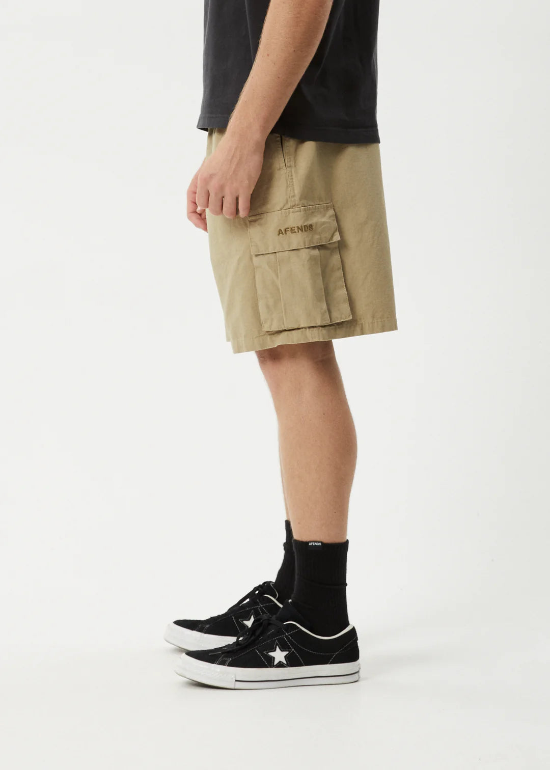 Afends Mens Ripped Out 98 Oversized Cargo Short 22"