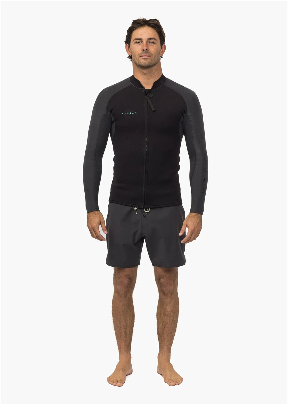 Vissla Mens High Seas 2mm Front Zip Long Sleeve Wetsuit Jacket