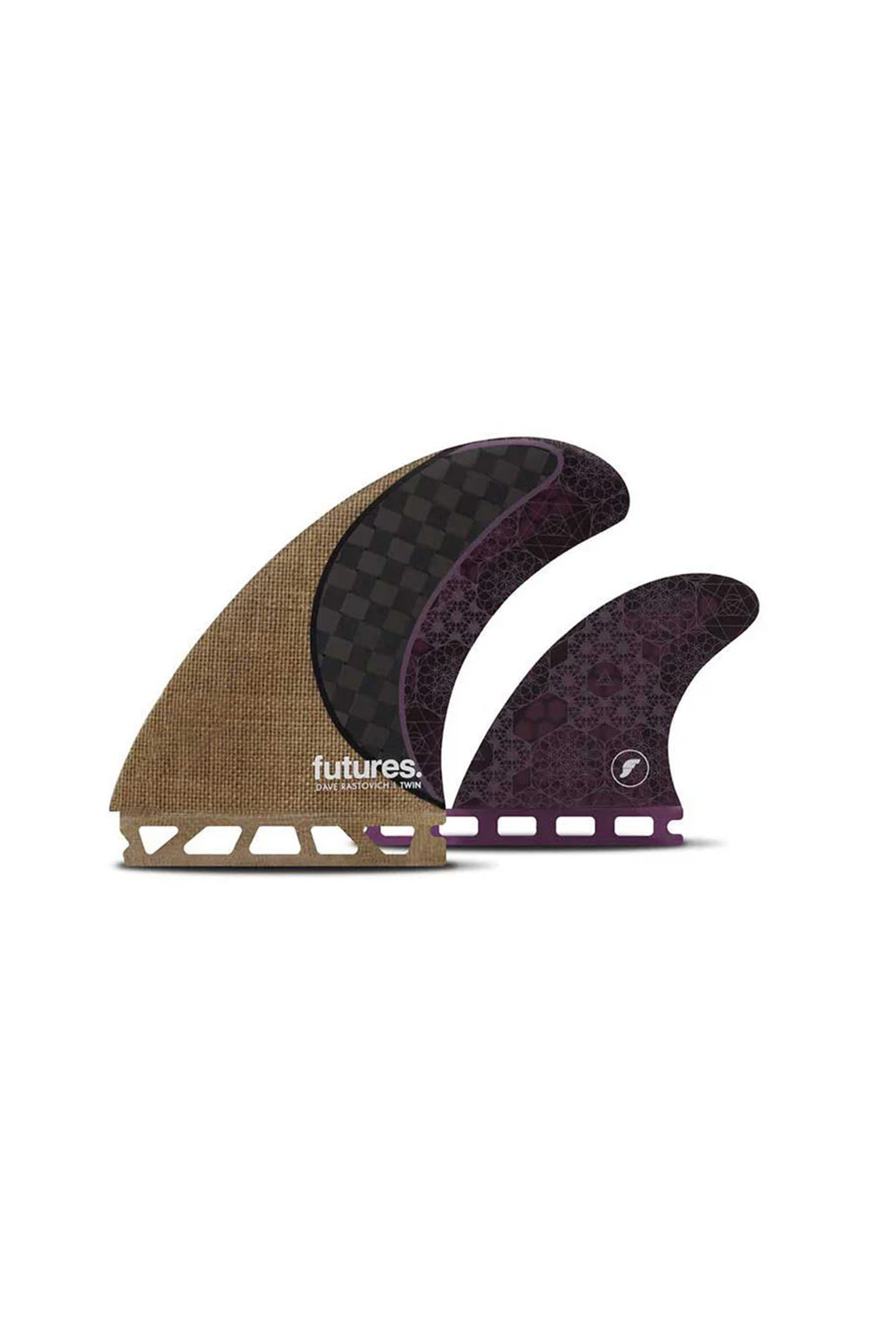 Futures Fins Rasta Twin + 1 Fin Set - Carbon/Purple