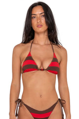 Rusty Rack City Stripe Brazilian Bikini Top