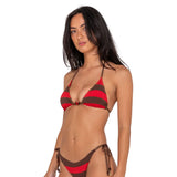 Rusty Rack City Stripe Brazilian Bikini Top