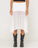 Rusty Athens Low Rise Lace Maxi Skirt