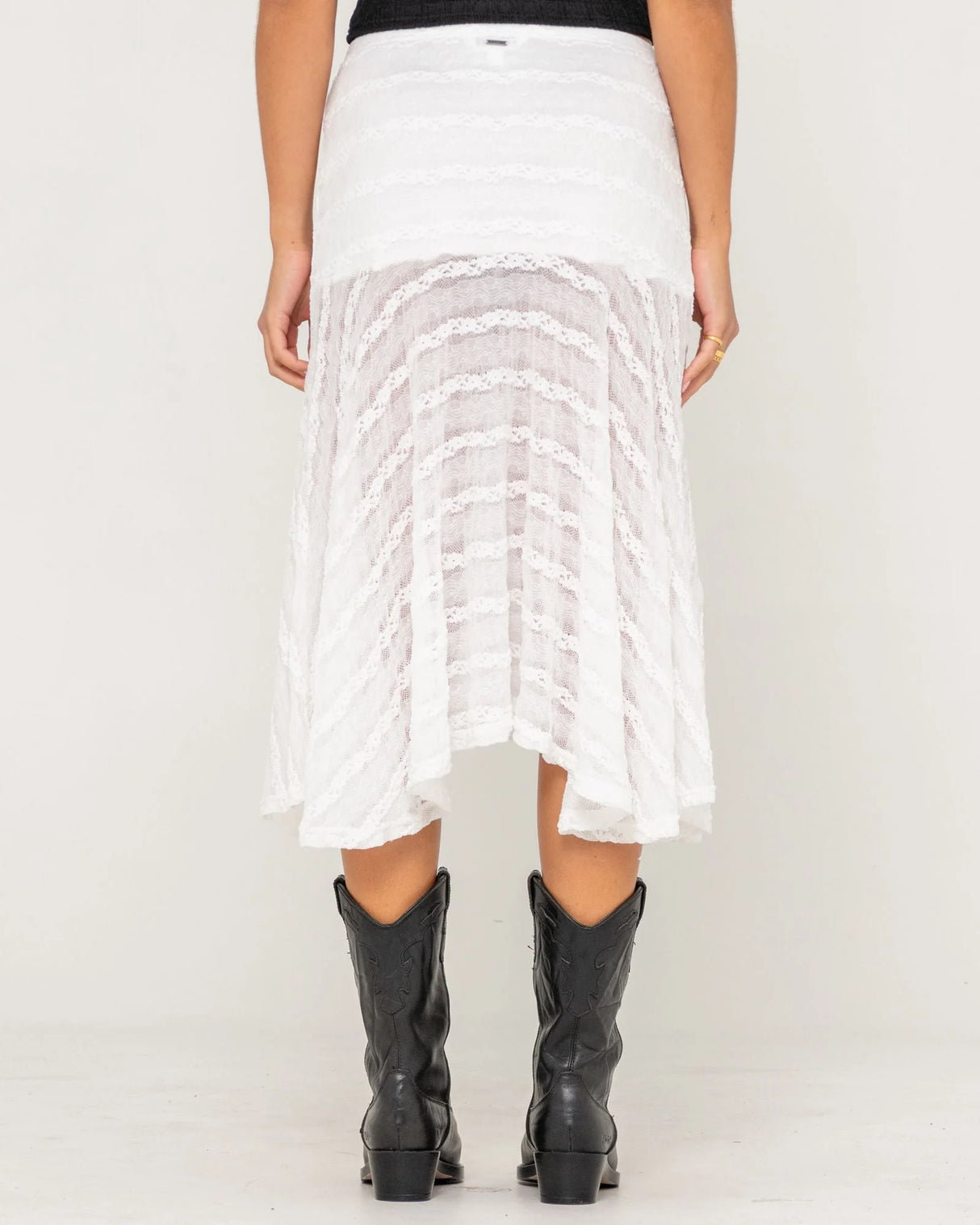 Rusty Athens Low Rise Lace Maxi Skirt