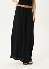 Afends Womens Focus Seersucker Maxi Skirt