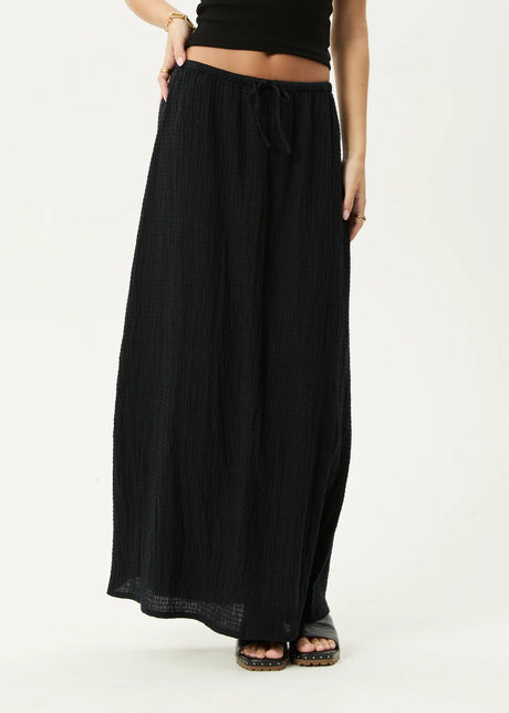 Afends Womens Focus Seersucker Maxi Skirt