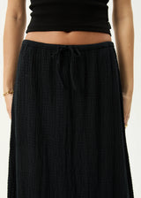 Afends Womens Focus Seersucker Maxi Skirt