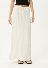 Afends Womens Focus Seersucker Maxi Skirt