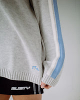 Rusty White Lines Crew Neck Knit
