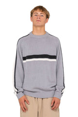 Rusty Mens White Lines 2.0 Crew Neck Knit