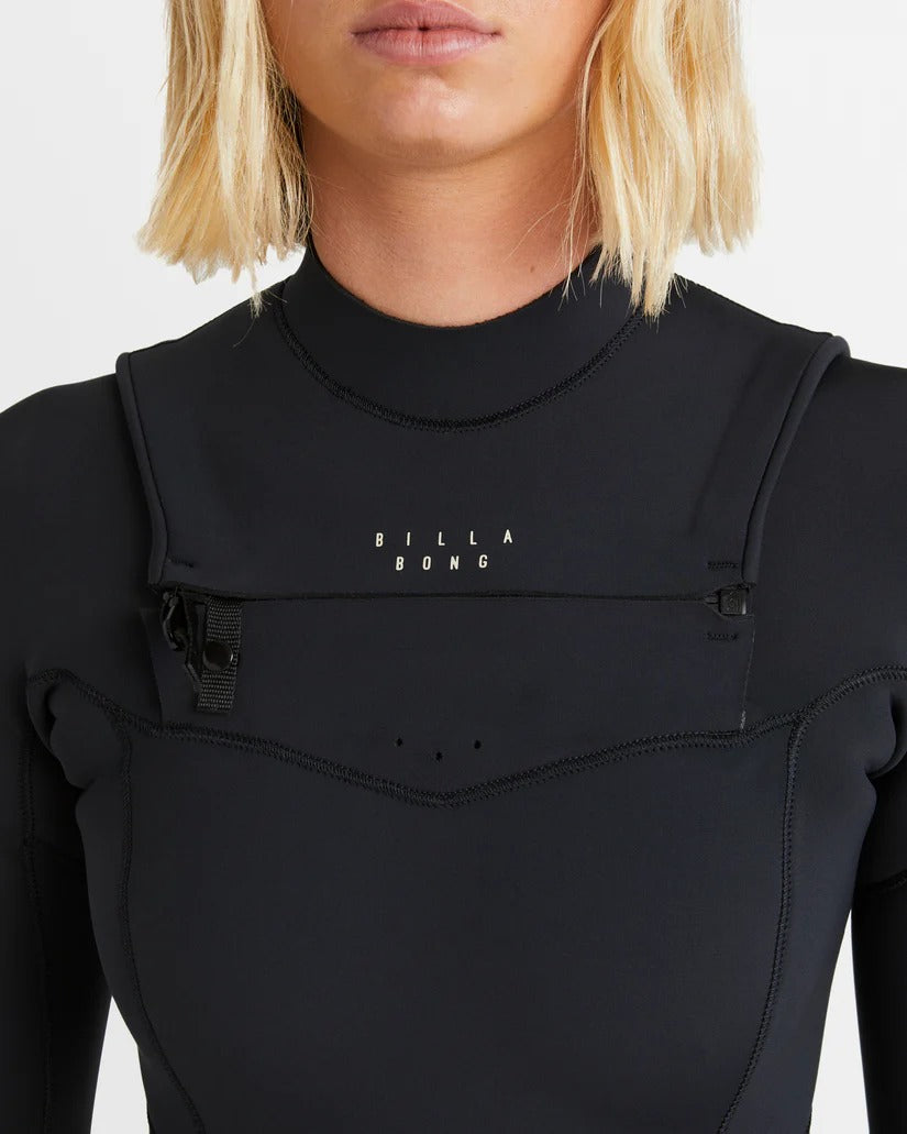 Billabong Womens 3/2mm Salty Dayz Natural Chest Zip Steamer Wetsuit