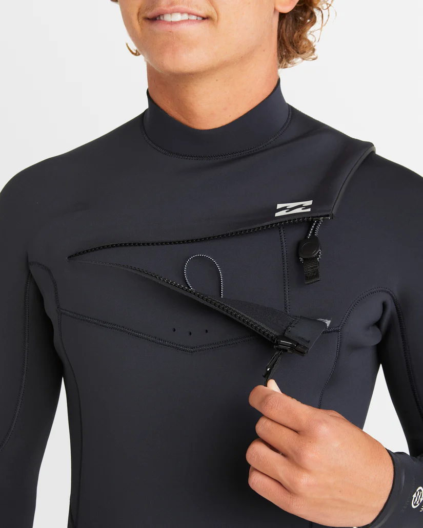 Billabong Mens 3/2mm Absolute Natural Chest Zip Steamer Wetsuit
