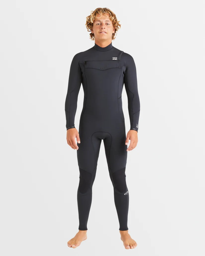 Billabong Mens 4/3mm Absolute Natural Chest Zip Steamer Wetsuit
