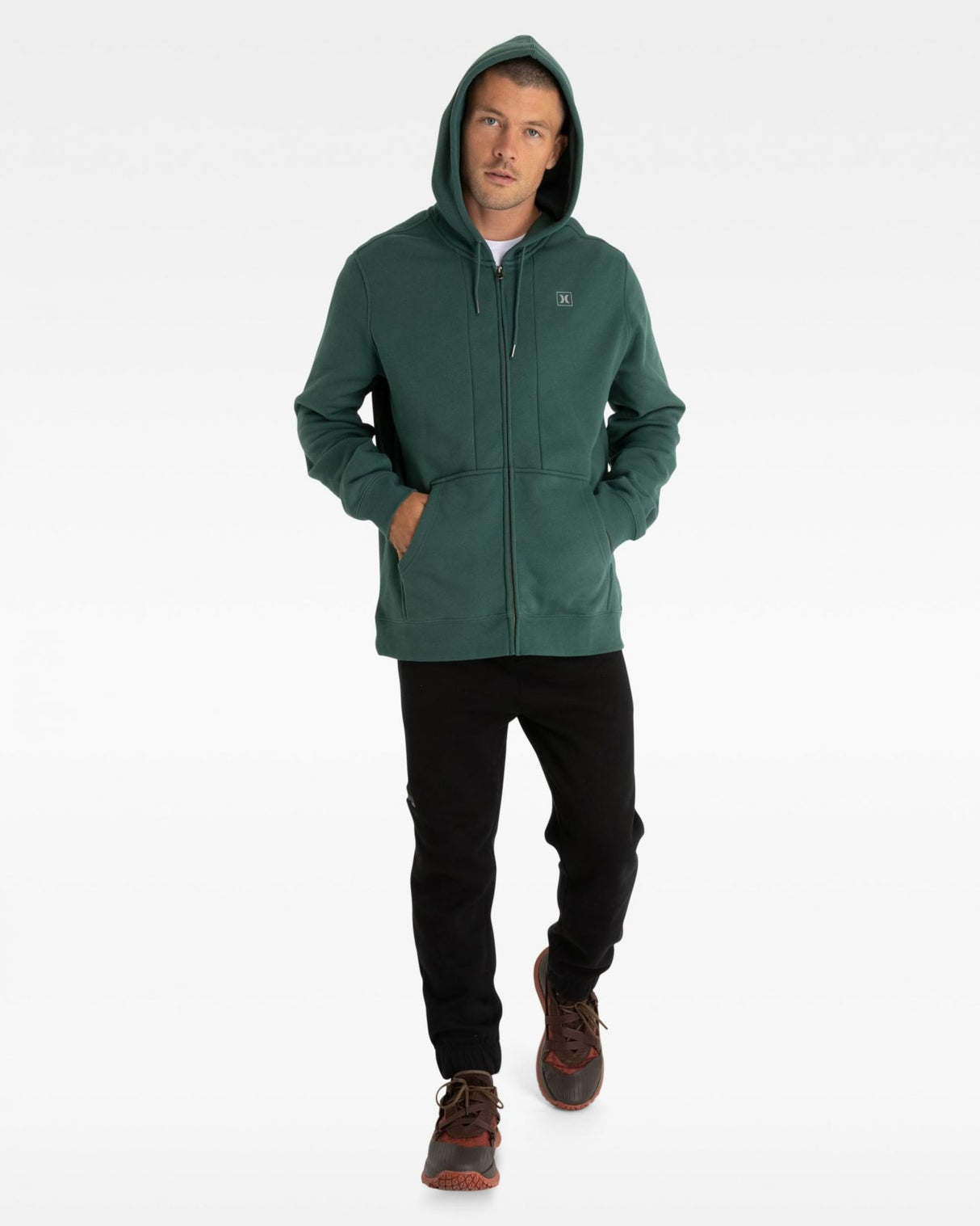 Hurley Mens Box Fleece Full Zip Hoodie