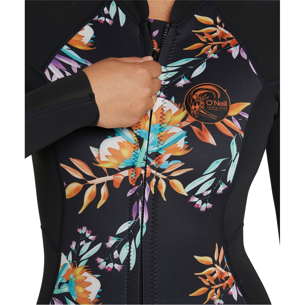 O'Neill Women's 2mm Bahia Front Zip Long Sleeve Cheeky Spring Suit