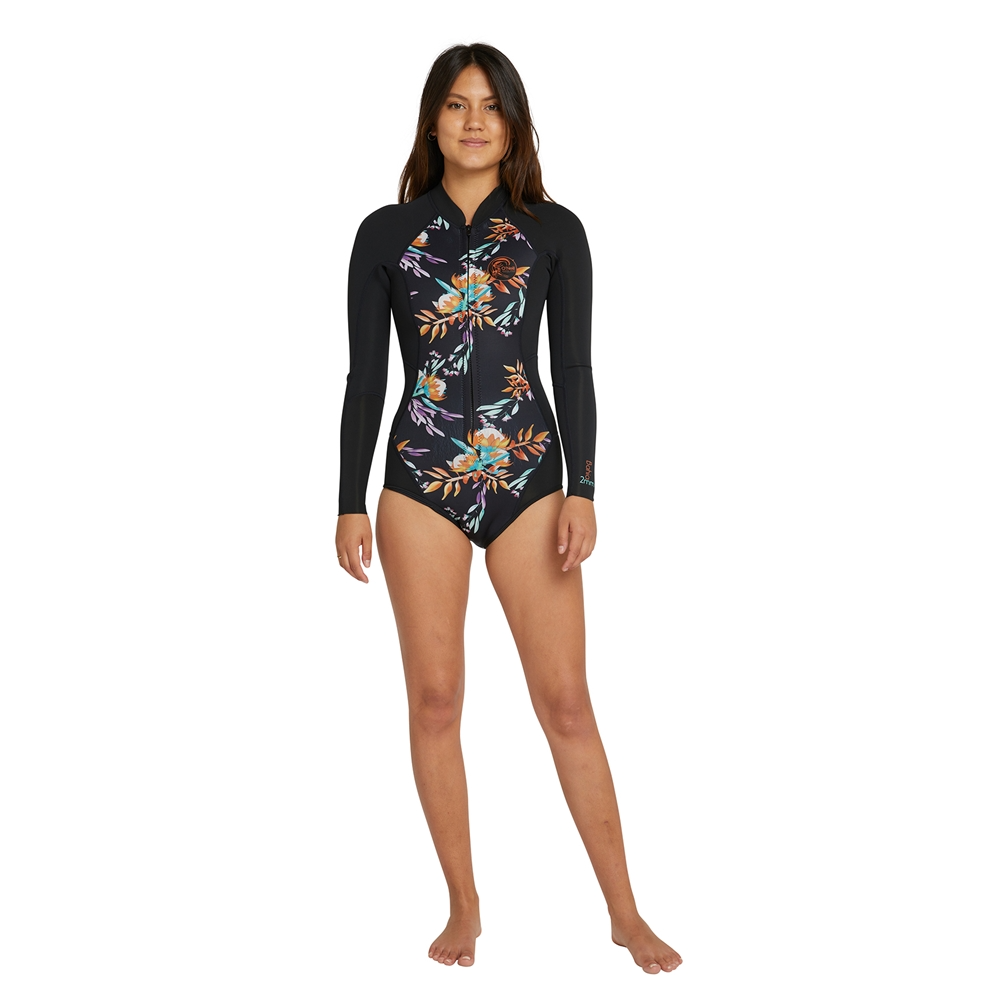 O'Neill Women's 2mm Bahia Front Zip Long Sleeve Cheeky Spring Suit