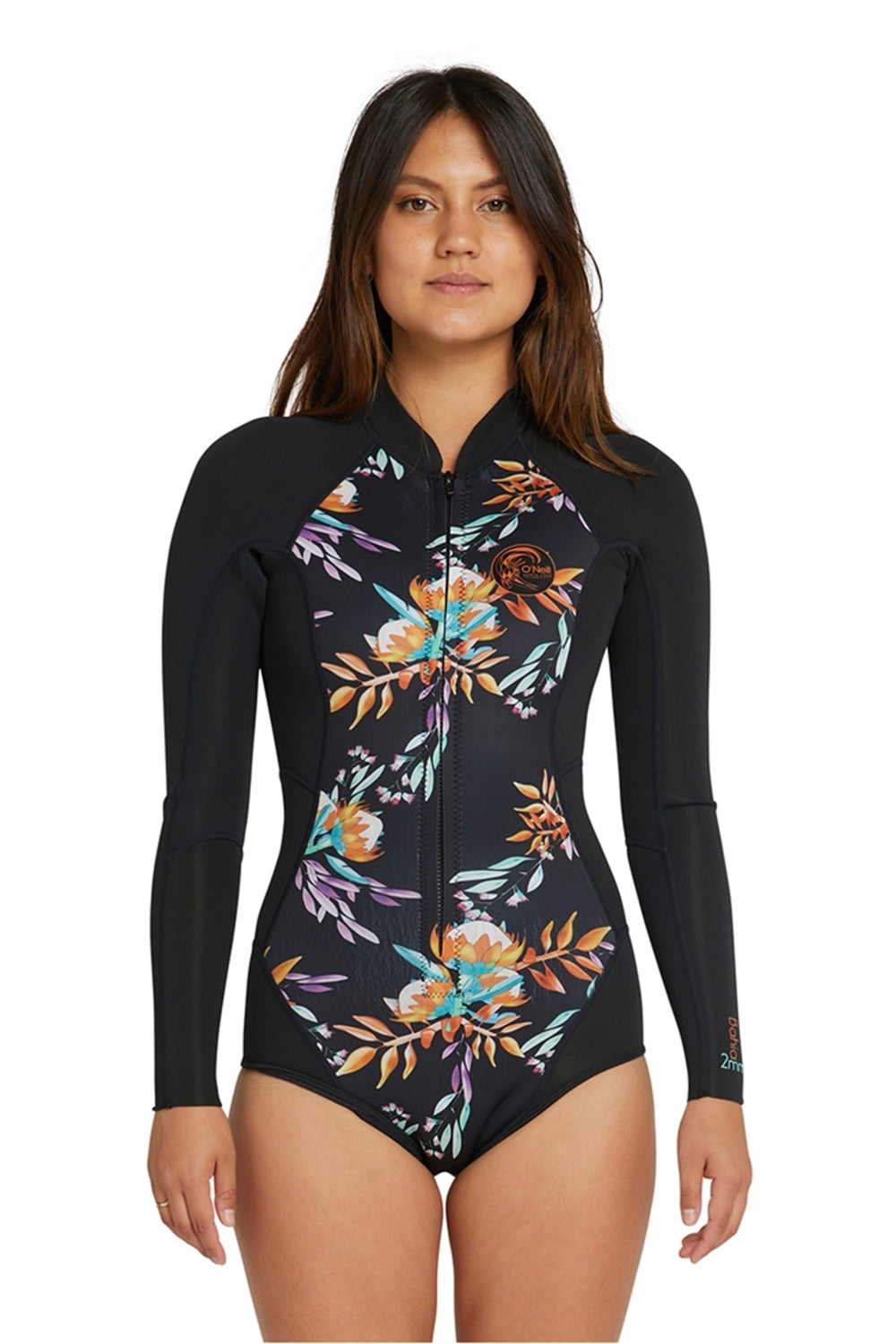 O'Neill Women's 2mm Bahia Front Zip Long Sleeve Cheeky Spring Suit