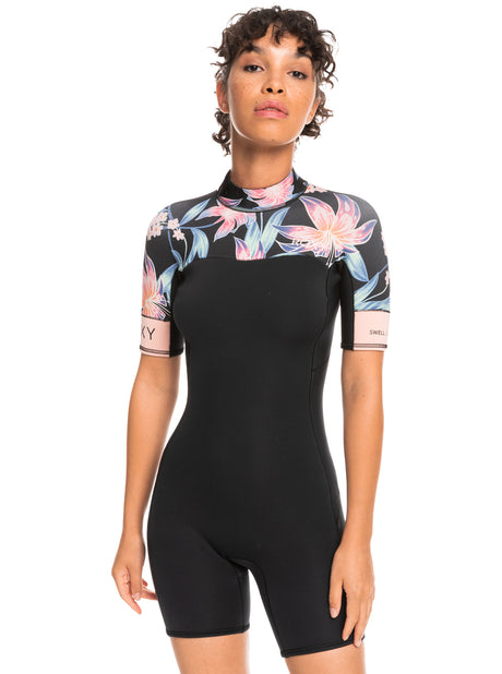ROXY Womens 2mm Swell Series Short Sleeve Back Zip Springsuit