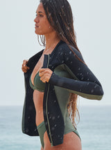 ROXY Womens Pro Wave Long Sleeve Zipped Rash Vest