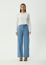 Afends Focus Seersucker Long Sleeve Top
