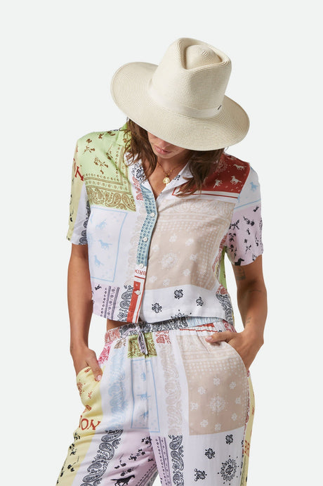 Brixton Carolina Straw Packable Travel Hat