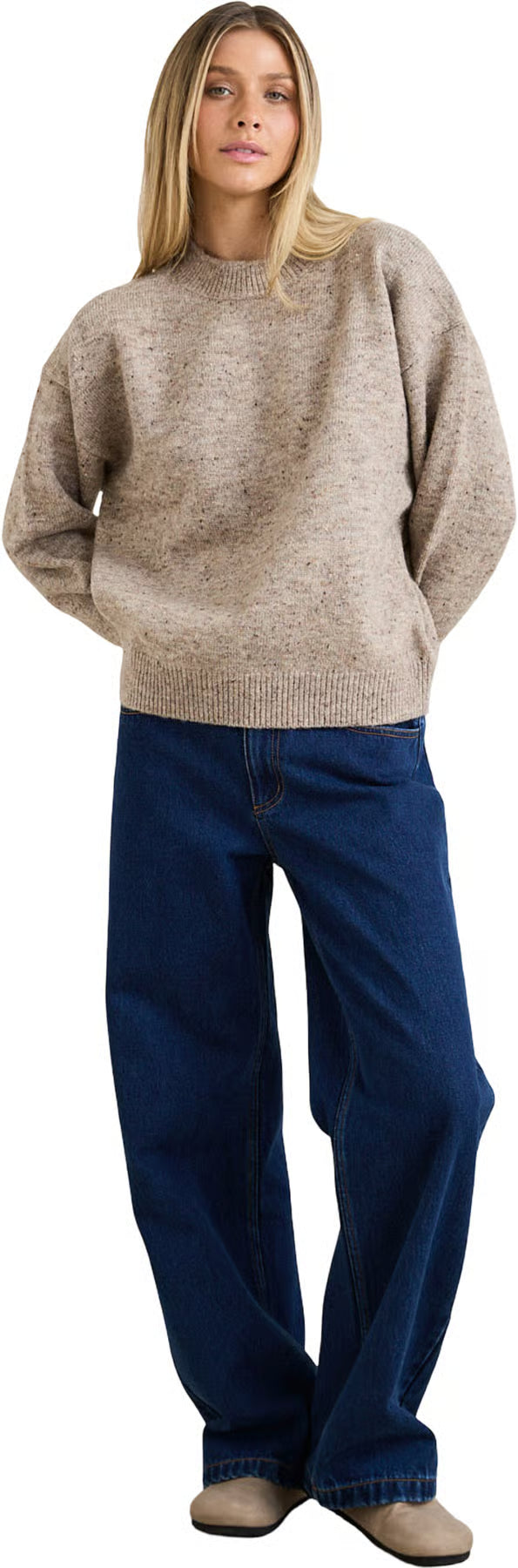 Rhythm Womens Rumi Speckle Knit Sweater