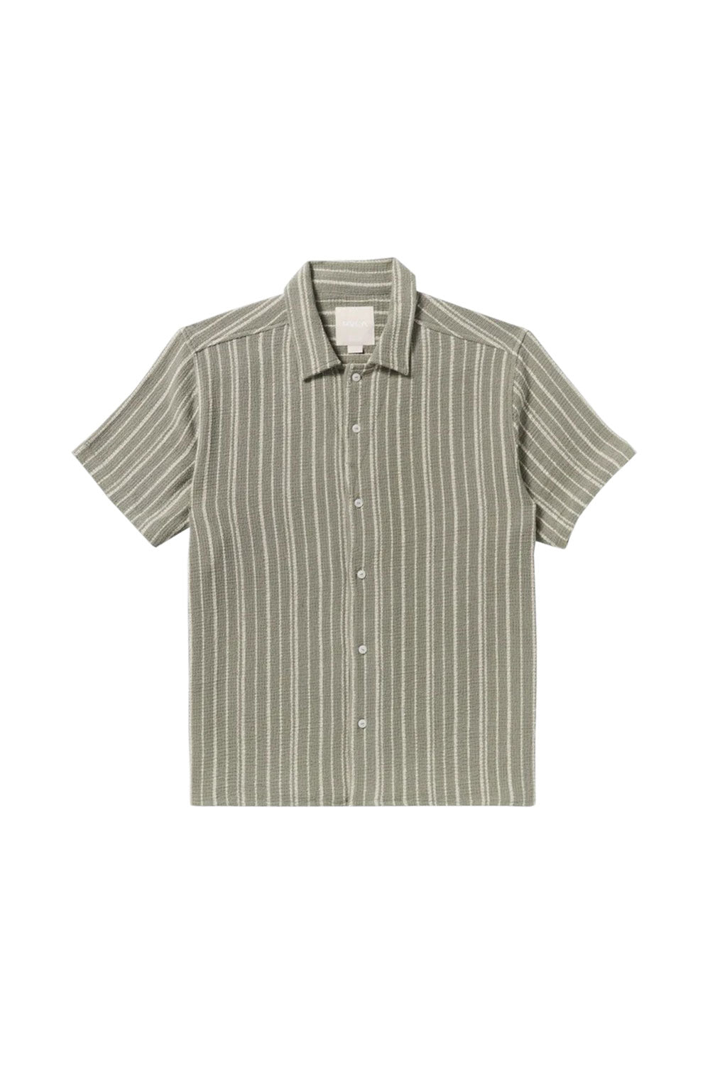 RVCA Mens Vacancy Stripe Short Sleeve Shirt