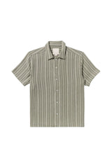 RVCA Mens Vacancy Stripe Short Sleeve Shirt