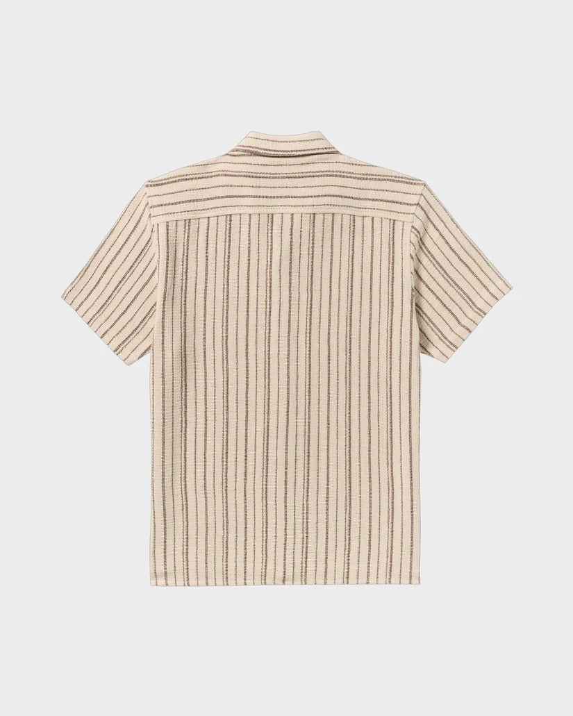 RVCA Mens Vacancy Stripe Short Sleeve Shirt