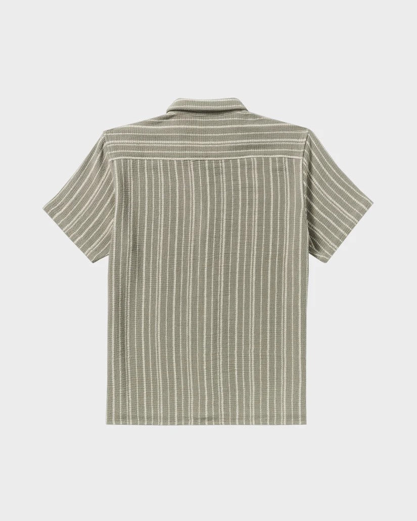 RVCA Mens Vacancy Stripe Short Sleeve Shirt