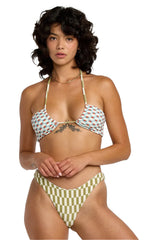 RVCA Womens Strange Ways Halter Bandeau Bikini Top
