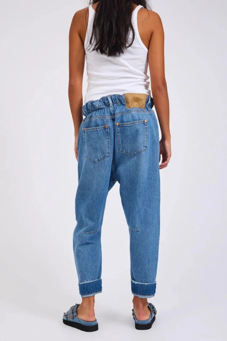 One Teaspoon Outcasts Low Waist Drop Crotch Harem Denim Jeans