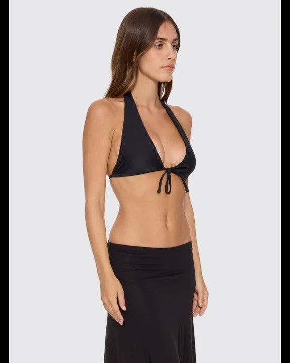 Thrills Jet Tie Front Tall Tri Bikini Top