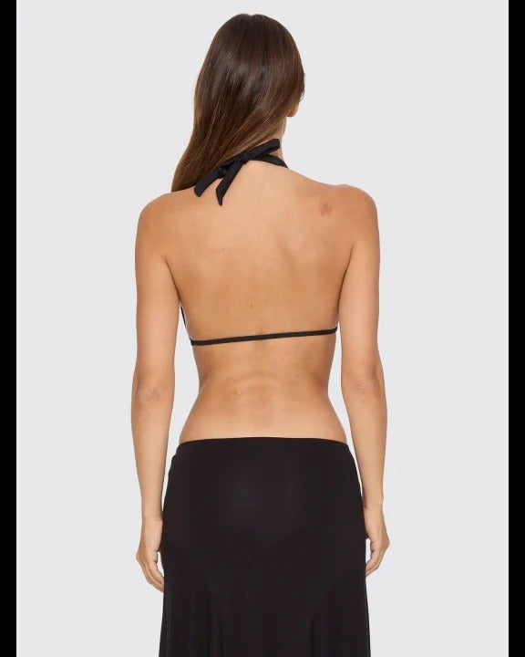 Thrills Jet Tie Front Tall Tri Bikini Top