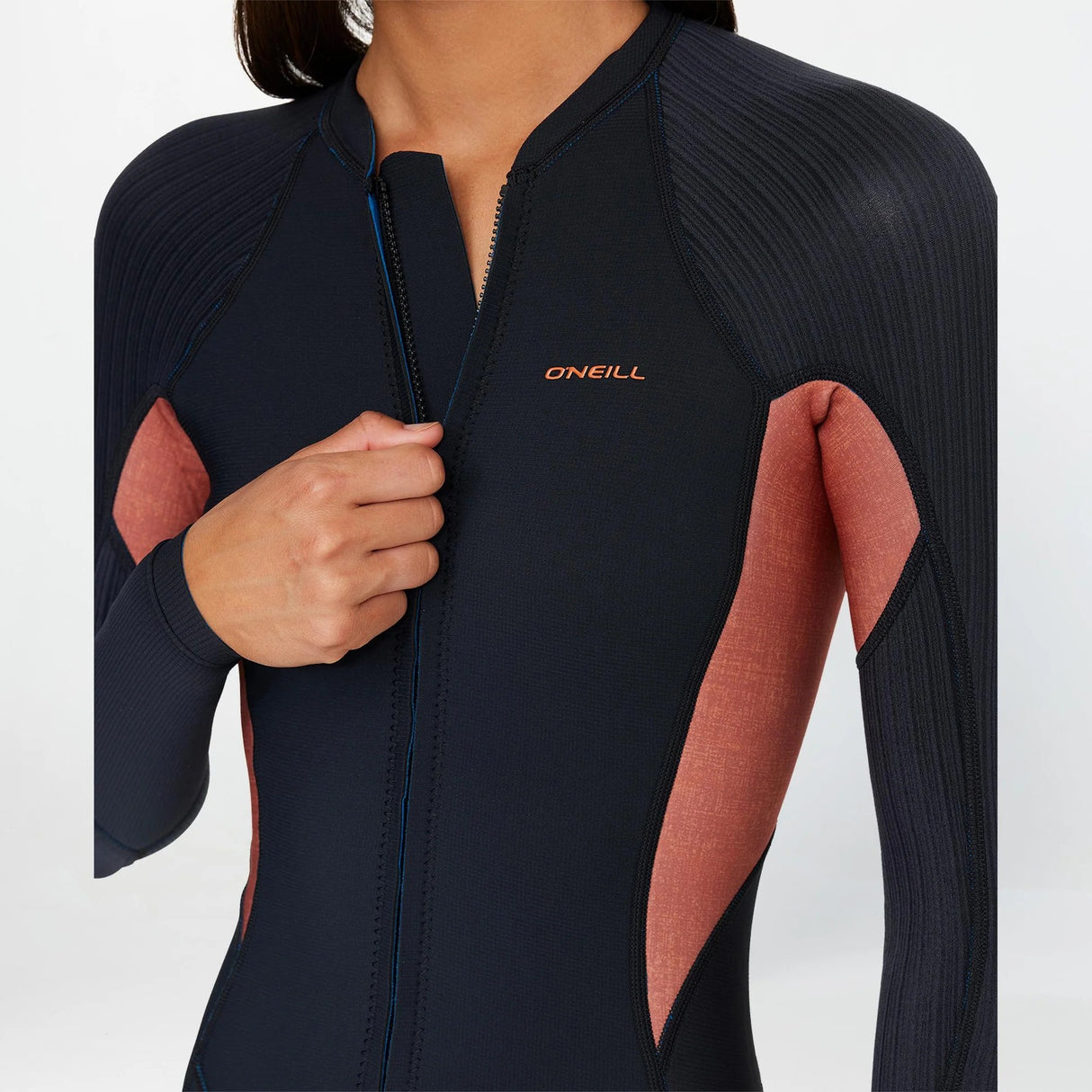 O'Neill Women's Hyperfreak Front Zip Long Sleeve 2mm Springsuit -  SIENNA LINEN