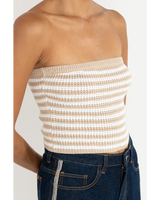 Rhythm Stripe Strapless Knit Top