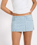 One Teaspoon Christina Low Waist Micro Mini Denim Skirt