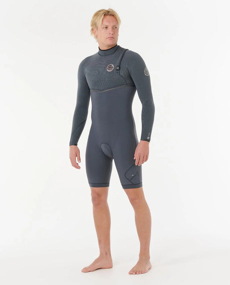 Rip Curl Mens E-Bomb 2/2mm Long Sleeve Zip Free Springsuit