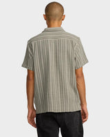 RVCA Mens Vacancy Stripe Short Sleeve Shirt