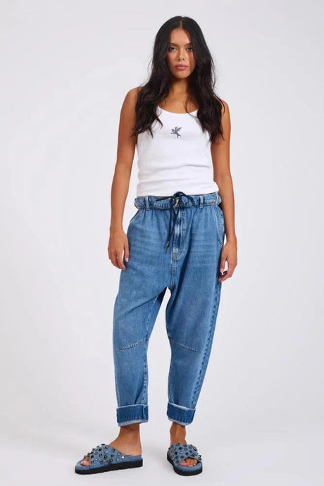 One Teaspoon Outcasts Low Waist Drop Crotch Harem Denim Jeans