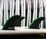 Futures Fins JJF Honeycomb GROM Thruster Fin Set - Black/Green
