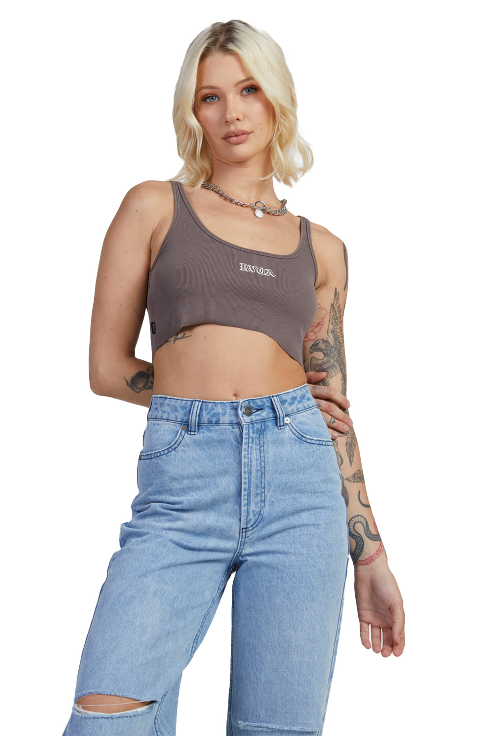 RVCA Womens Old Cropped Tank